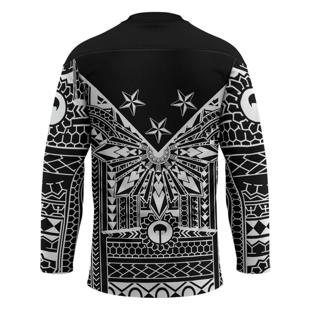 Black Philippines Sun Star Hockey Jersey Igorot Tribal Inspiration LT05 - Polynesian Pride
