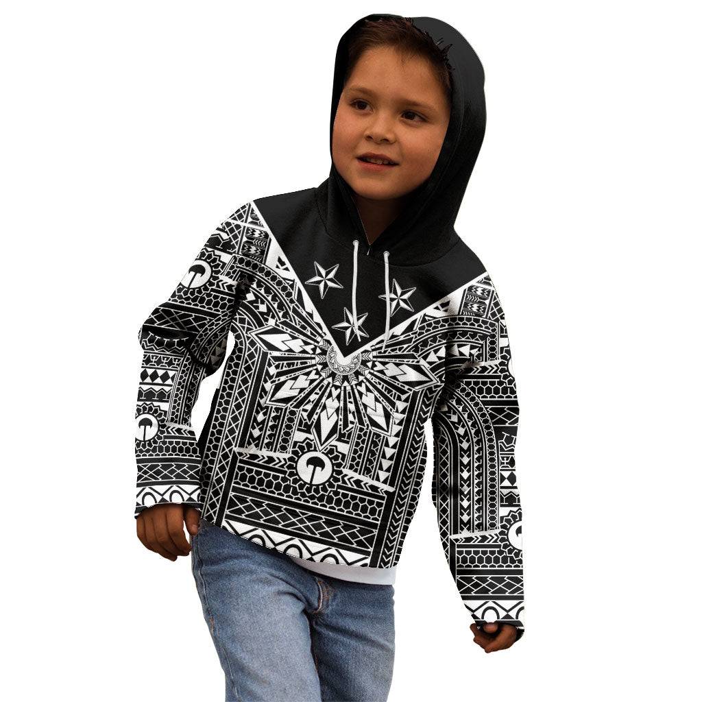Black Philippines Sun Star Kid Hoodie Igorot Tribal Inspiration LT05 - Polynesian Pride