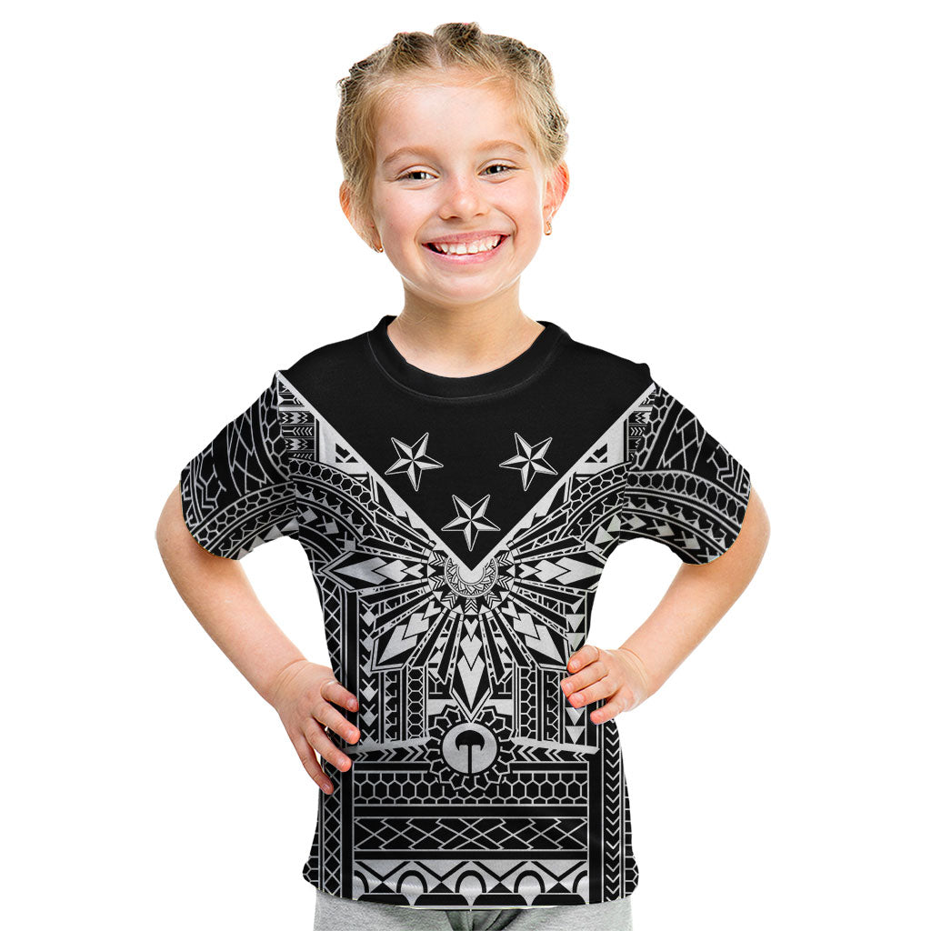 Black Philippines Sun Star Kid T Shirt Igorot Tribal Inspiration LT05 Black - Polynesian Pride
