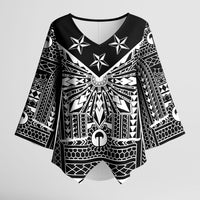 Black Philippines Sun Star Kimono Sleeve Blouse Igorot Tribal Inspiration LT05 Female Black - Polynesian Pride