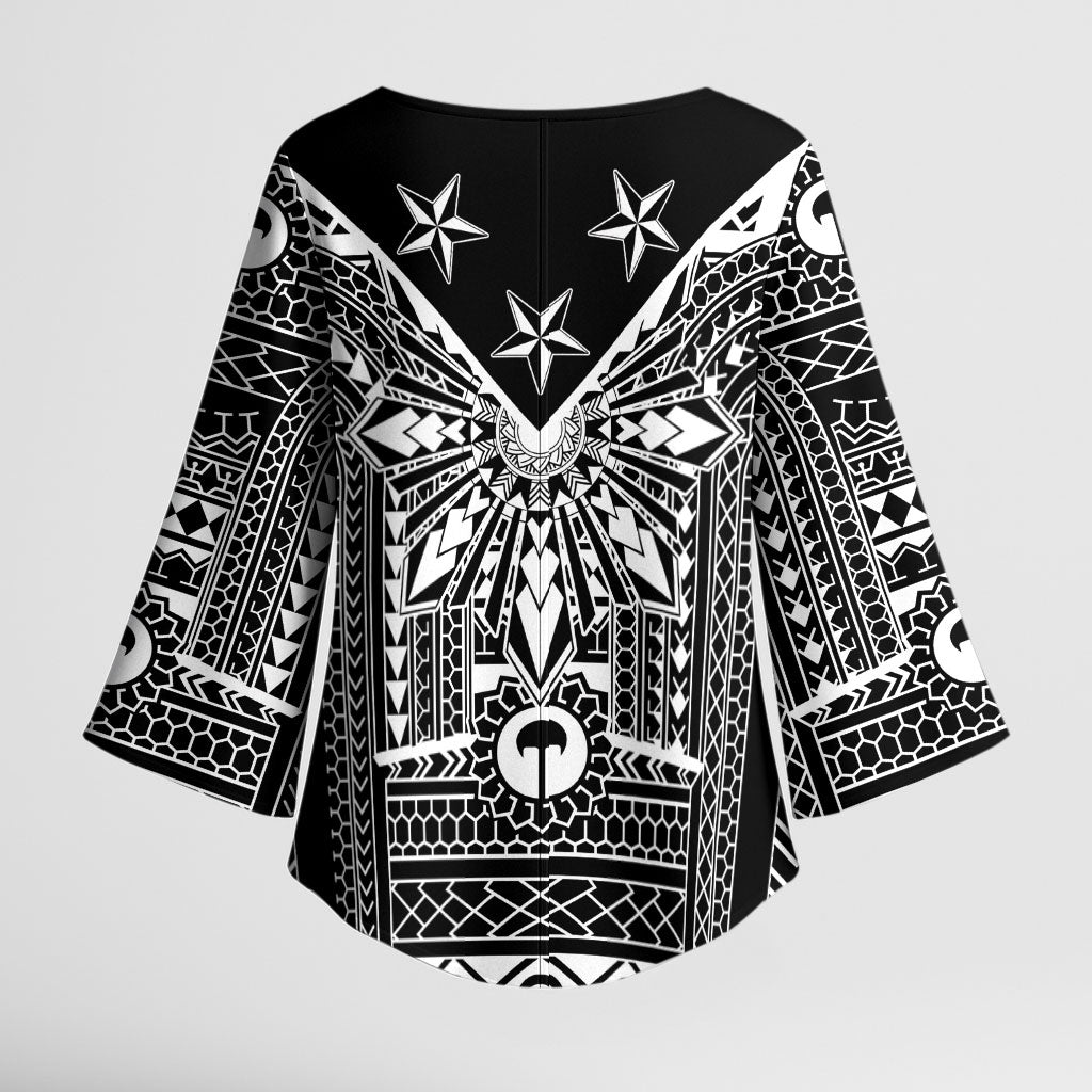 Black Philippines Sun Star Kimono Sleeve Blouse Igorot Tribal Inspiration LT05 - Polynesian Pride