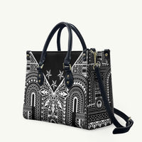Black Philippines Sun Star Leather Bag Igorot Tribal Inspiration LT05 Black - Polynesian Pride