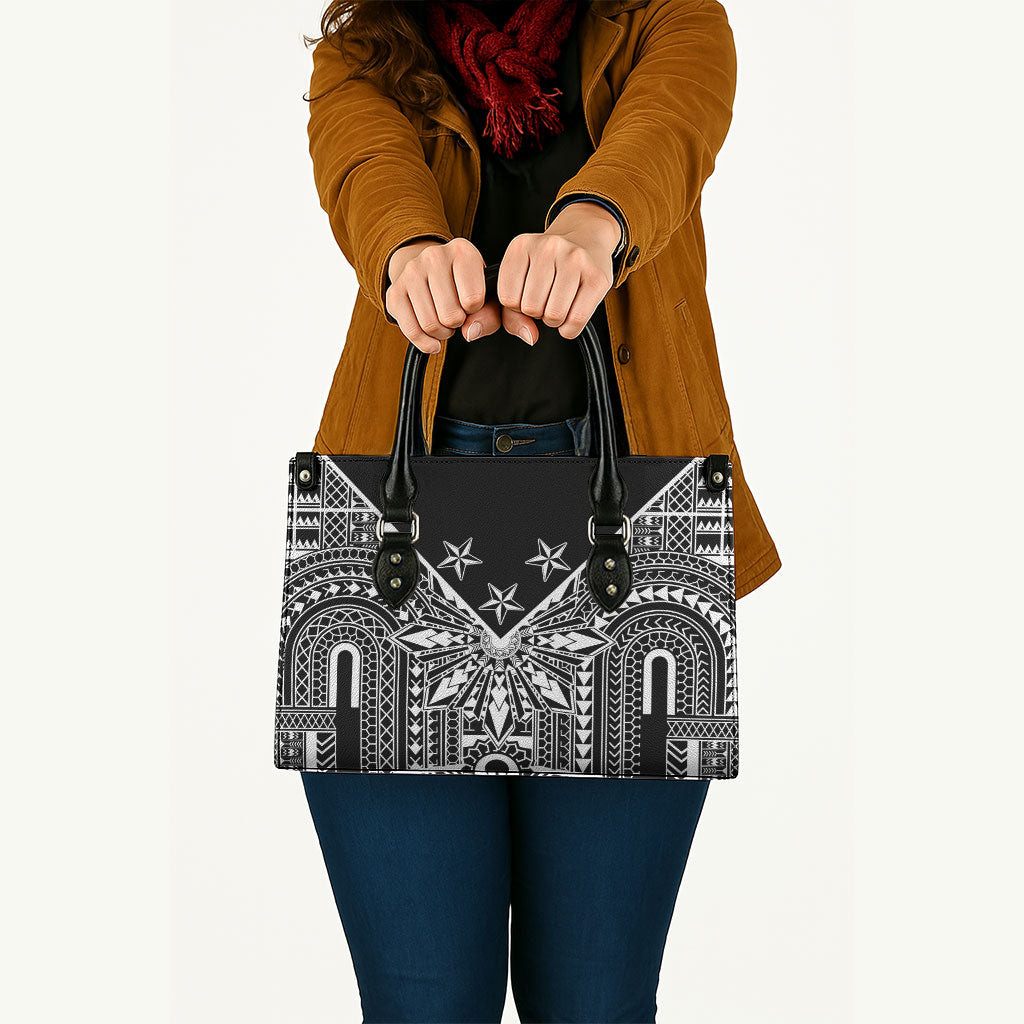 Black Philippines Sun Star Leather Bag Igorot Tribal Inspiration LT05 - Polynesian Pride