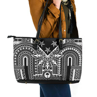 Black Philippines Sun Star Leather Tote Bag Igorot Tribal Inspiration LT05 - Polynesian Pride