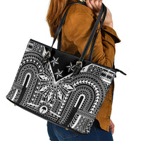 Black Philippines Sun Star Leather Tote Bag Igorot Tribal Inspiration LT05 - Polynesian Pride