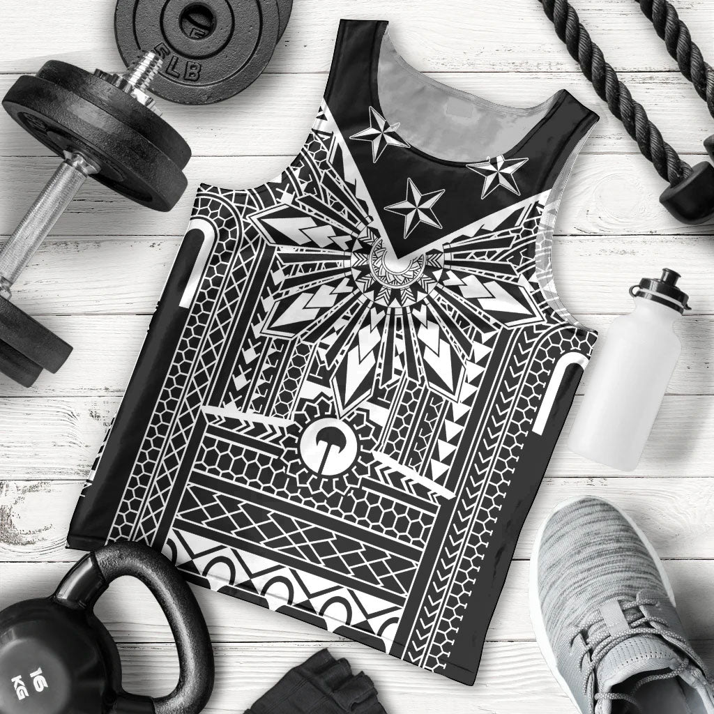 Black Philippines Sun Star Men Tank Top Igorot Tribal Inspiration LT05 - Polynesian Pride