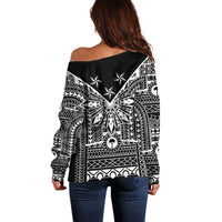 Black Philippines Sun Star Off Shoulder Sweater Igorot Tribal Inspiration LT05 - Polynesian Pride