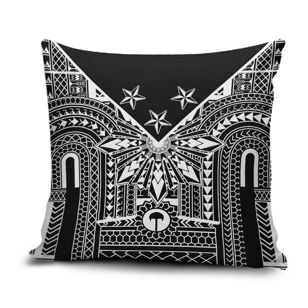 Black Philippines Sun Star Pillow Cover Igorot Tribal Inspiration