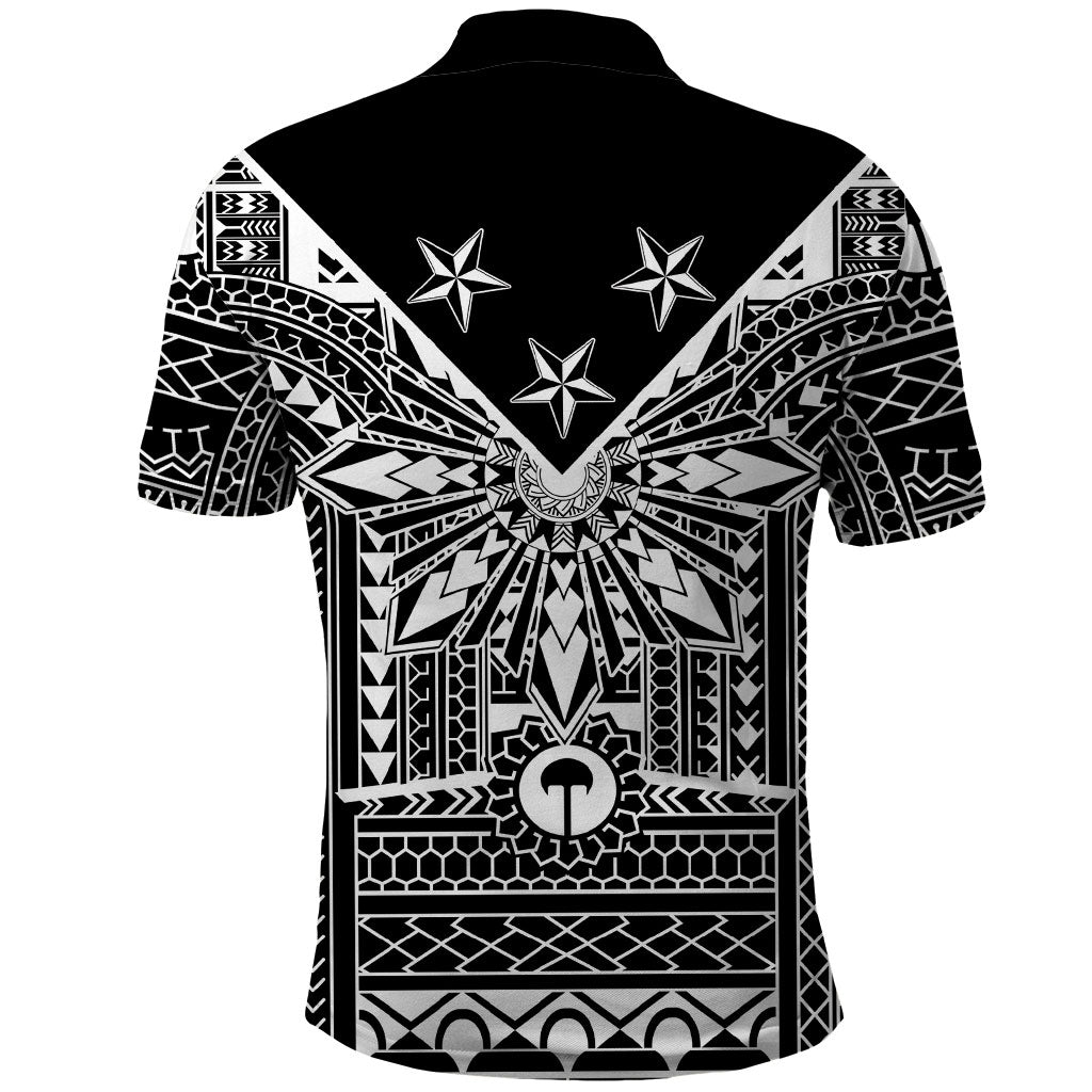 Black Philippines Sun Star Polo Shirt Igorot Tribal Inspiration LT05 - Polynesian Pride