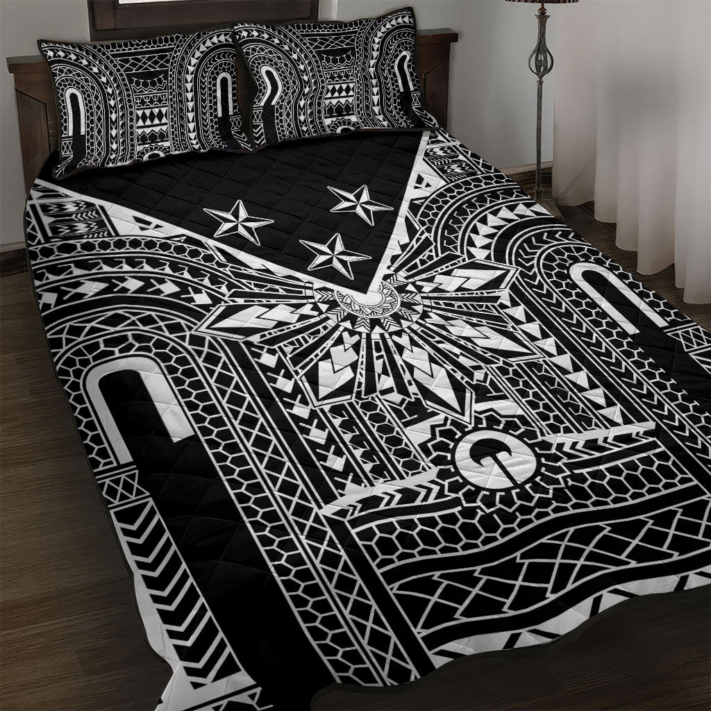 Black Philippines Sun Star Quilt Bed Set Igorot Tribal Inspiration