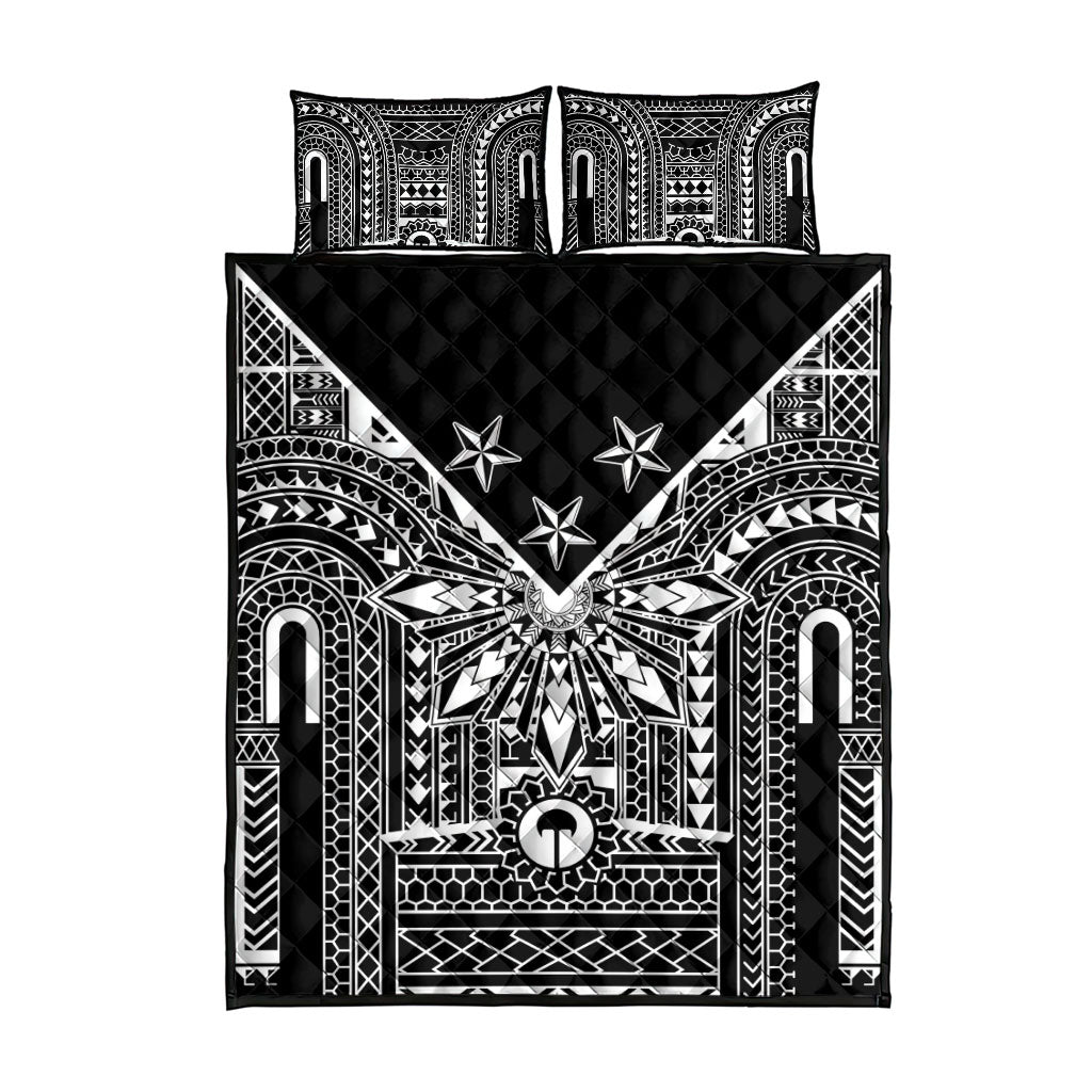 Black Philippines Sun Star Quilt Bed Set Igorot Tribal Inspiration LT05 - Polynesian Pride