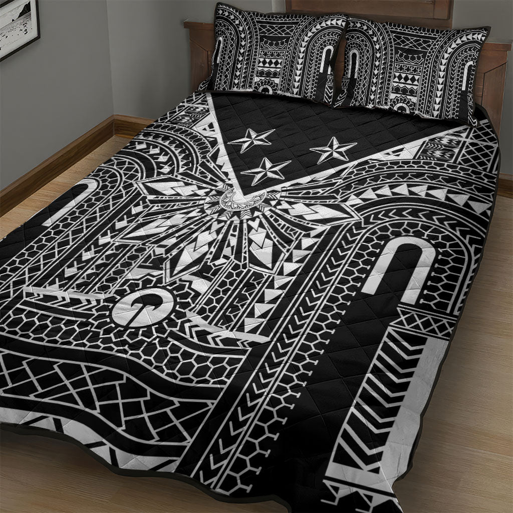 Black Philippines Sun Star Quilt Bed Set Igorot Tribal Inspiration LT05 - Polynesian Pride