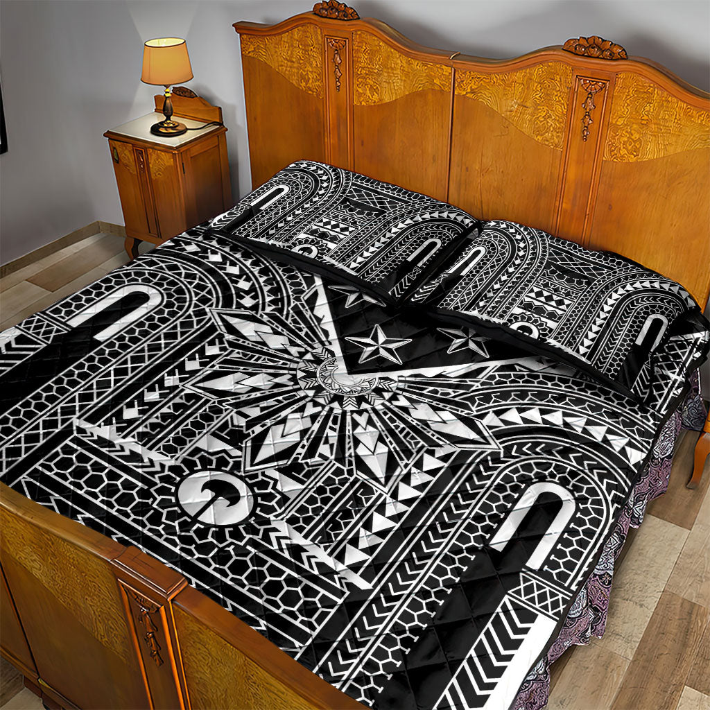 Black Philippines Sun Star Quilt Bed Set Igorot Tribal Inspiration LT05 - Polynesian Pride