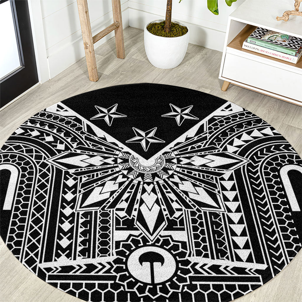 Black Philippines Sun Star Round Carpet Igorot Tribal Inspiration LT05 Black - Polynesian Pride