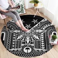 Black Philippines Sun Star Round Carpet Igorot Tribal Inspiration LT05 - Polynesian Pride