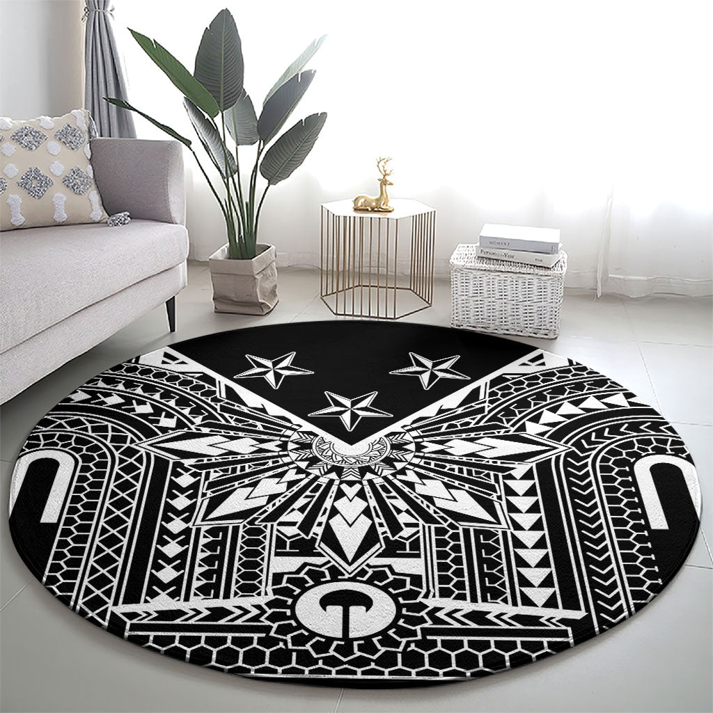 Black Philippines Sun Star Round Carpet Igorot Tribal Inspiration LT05 - Polynesian Pride