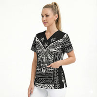 Black Philippines Sun Star Scrub Top Igorot Tribal Inspiration LT05 - Polynesian Pride