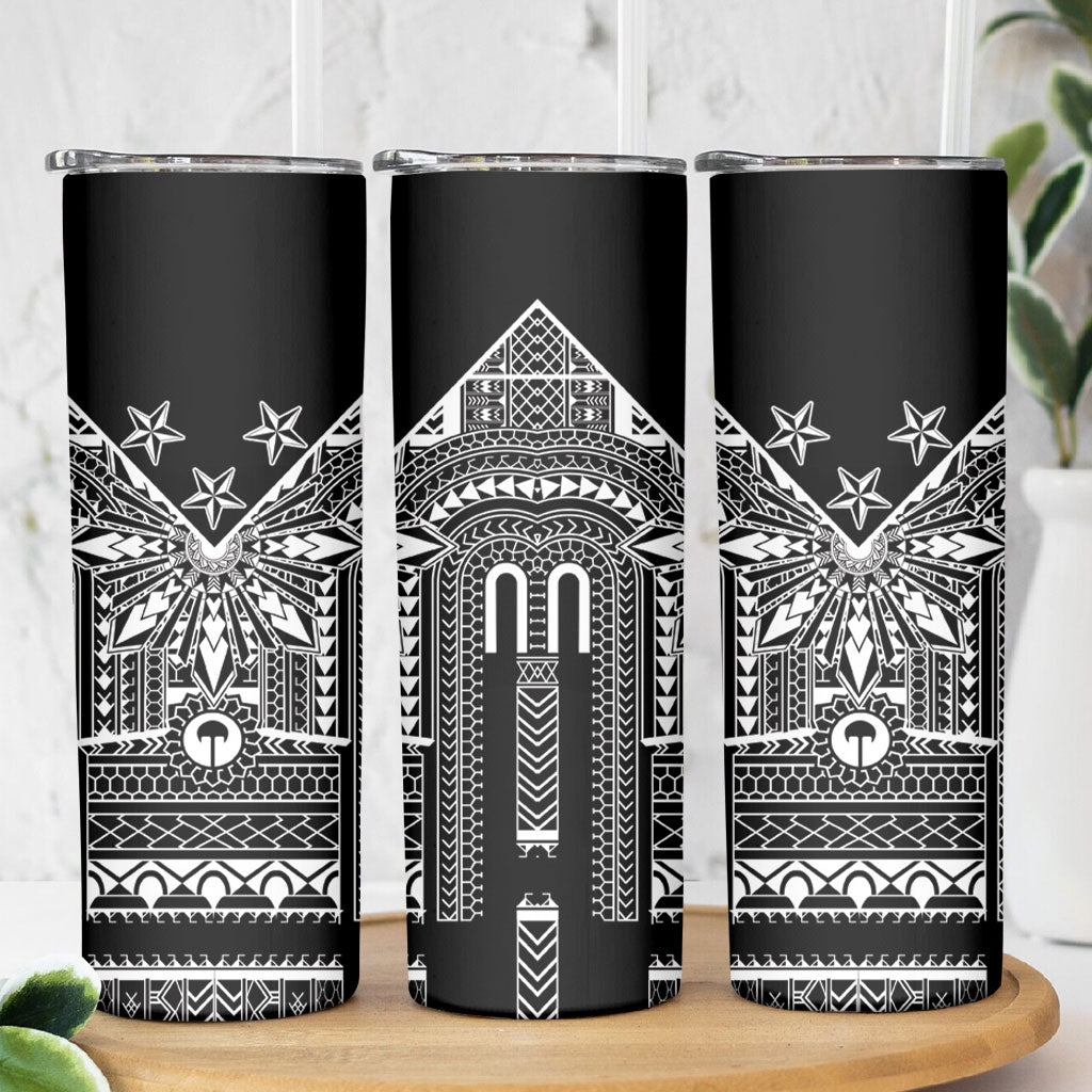Black Philippines Sun Star Skinny Tumbler Igorot Tribal Inspiration LT05 - Polynesian Pride