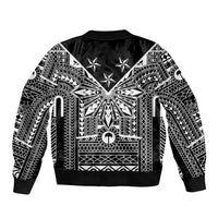 Black Philippines Sun Star Sleeve Zip Bomber Jacket Igorot Tribal Inspiration