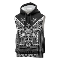 Black Philippines Sun Star Sleeveless Hoodie Igorot Tribal Inspiration