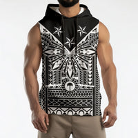 Black Philippines Sun Star Sleeveless Hoodie Igorot Tribal Inspiration
