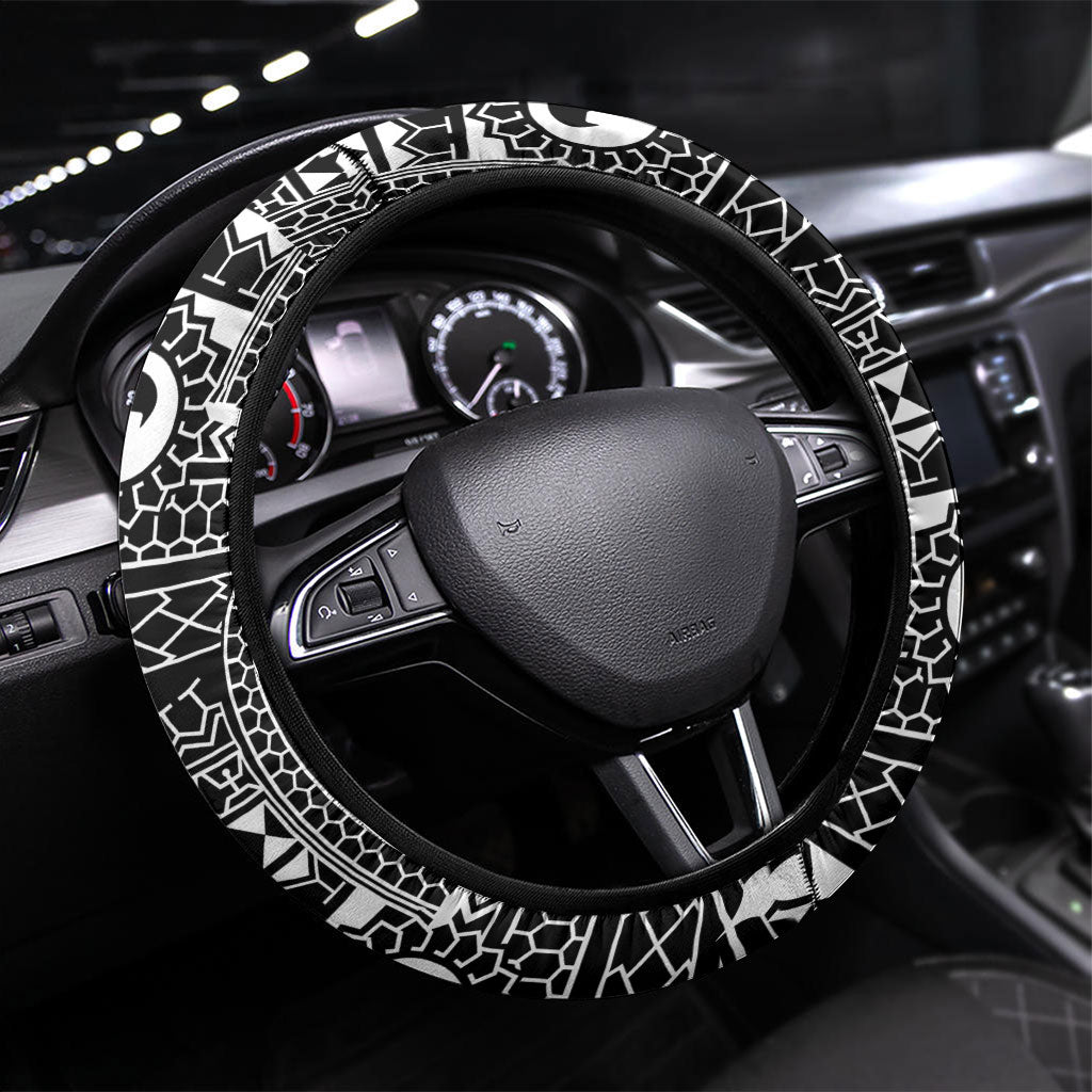 Black Philippines Sun Star Steering Wheel Cover Igorot Tribal Inspiration LT05 Universal Fit Black - Polynesian Pride