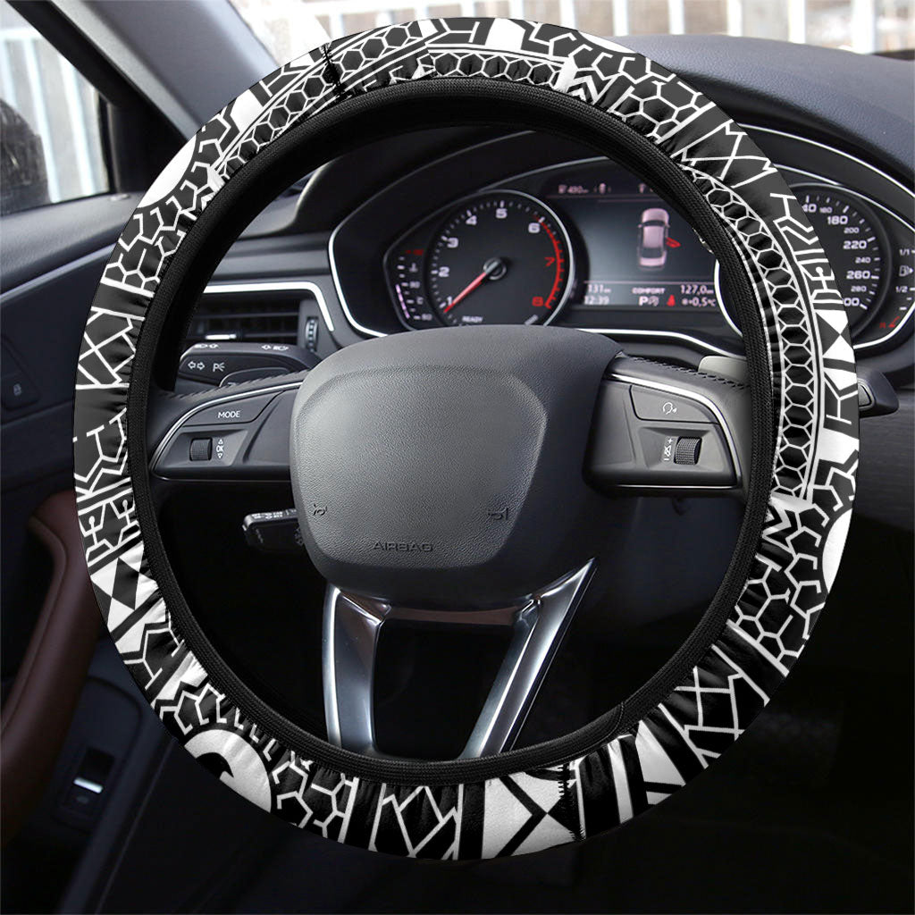 Black Philippines Sun Star Steering Wheel Cover Igorot Tribal Inspiration LT05 - Polynesian Pride