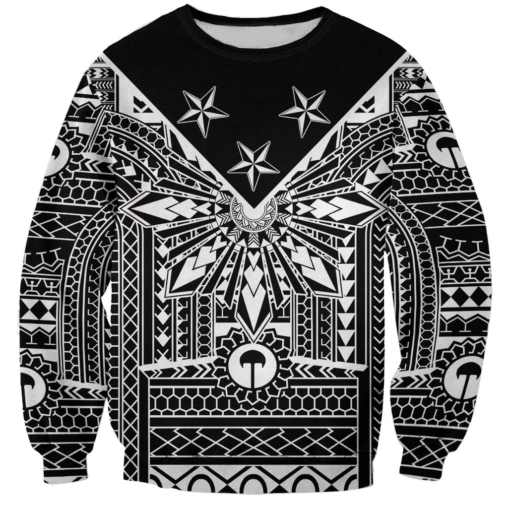 Black Philippines Sun Star Sweatshirt Igorot Tribal Inspiration LT05 Unisex Black - Polynesian Pride