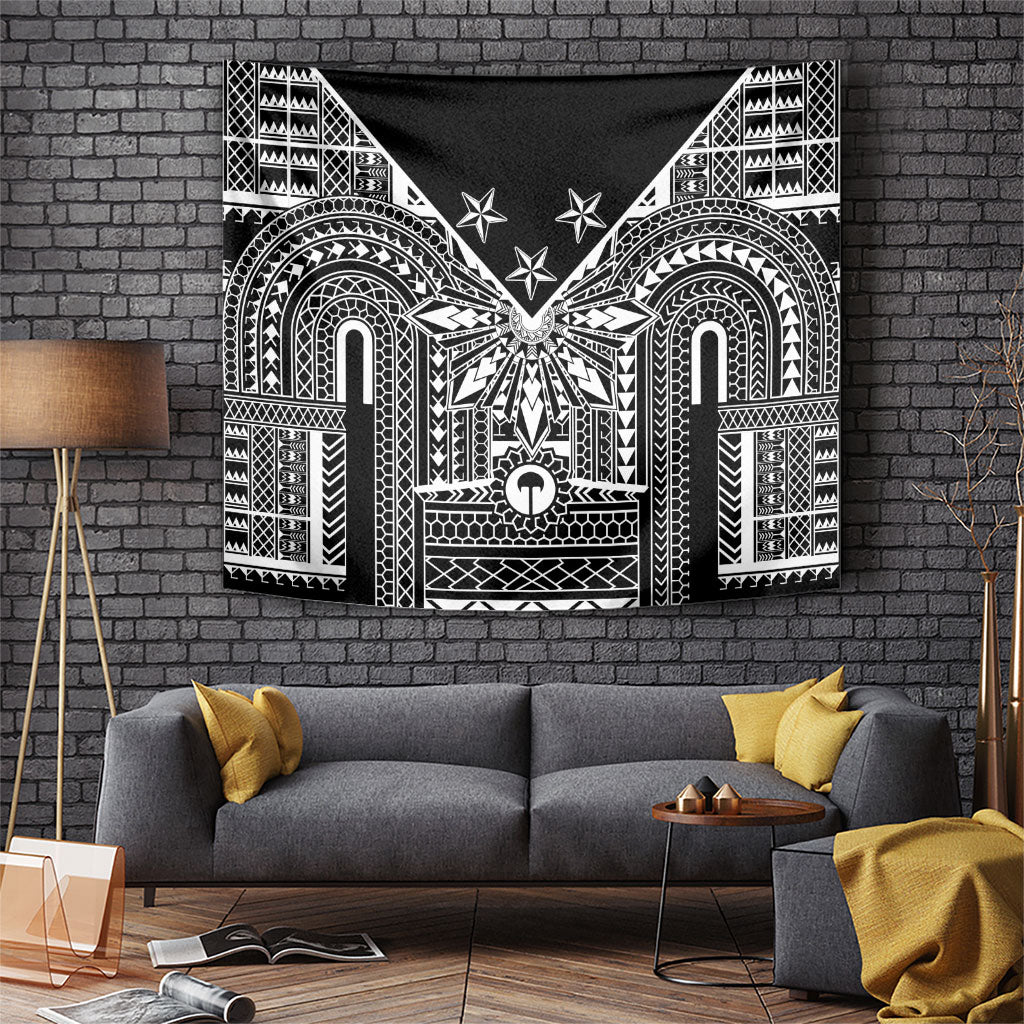 Black Philippines Sun Star Tapestry Igorot Tribal Inspiration LT05 Black - Polynesian Pride
