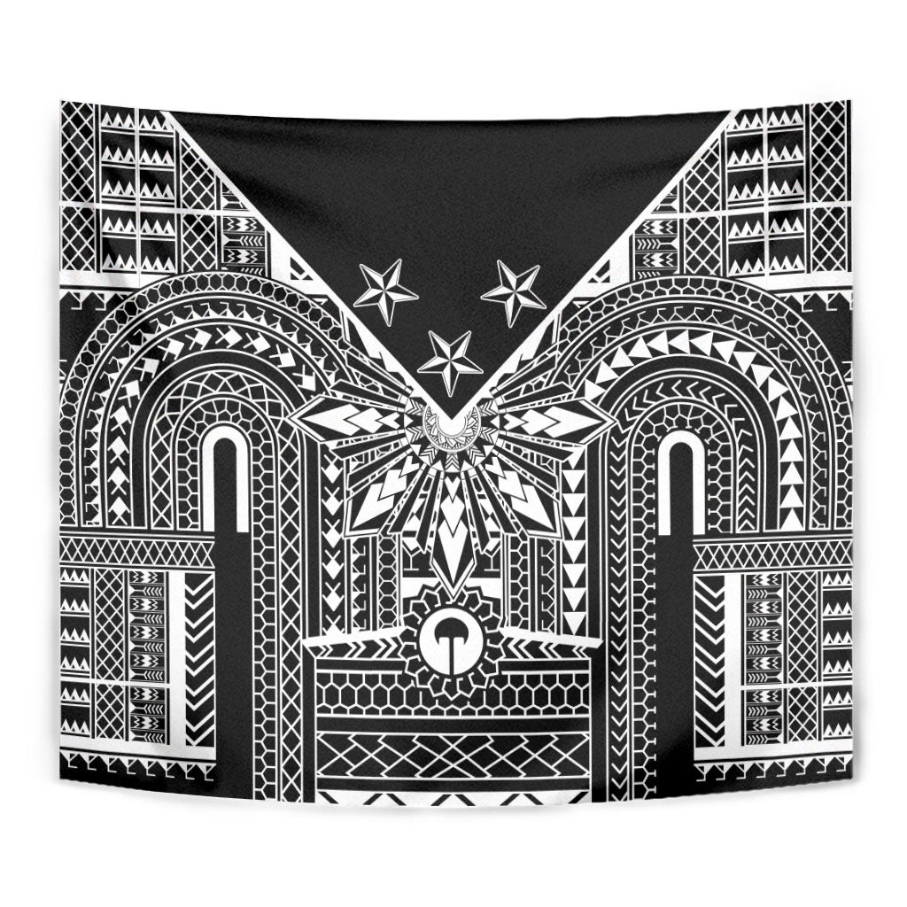 Black Philippines Sun Star Tapestry Igorot Tribal Inspiration LT05 - Polynesian Pride
