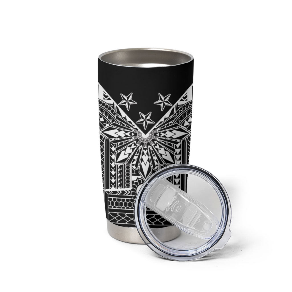 Black Philippines Sun Star Tumbler Cup Igorot Tribal Inspiration