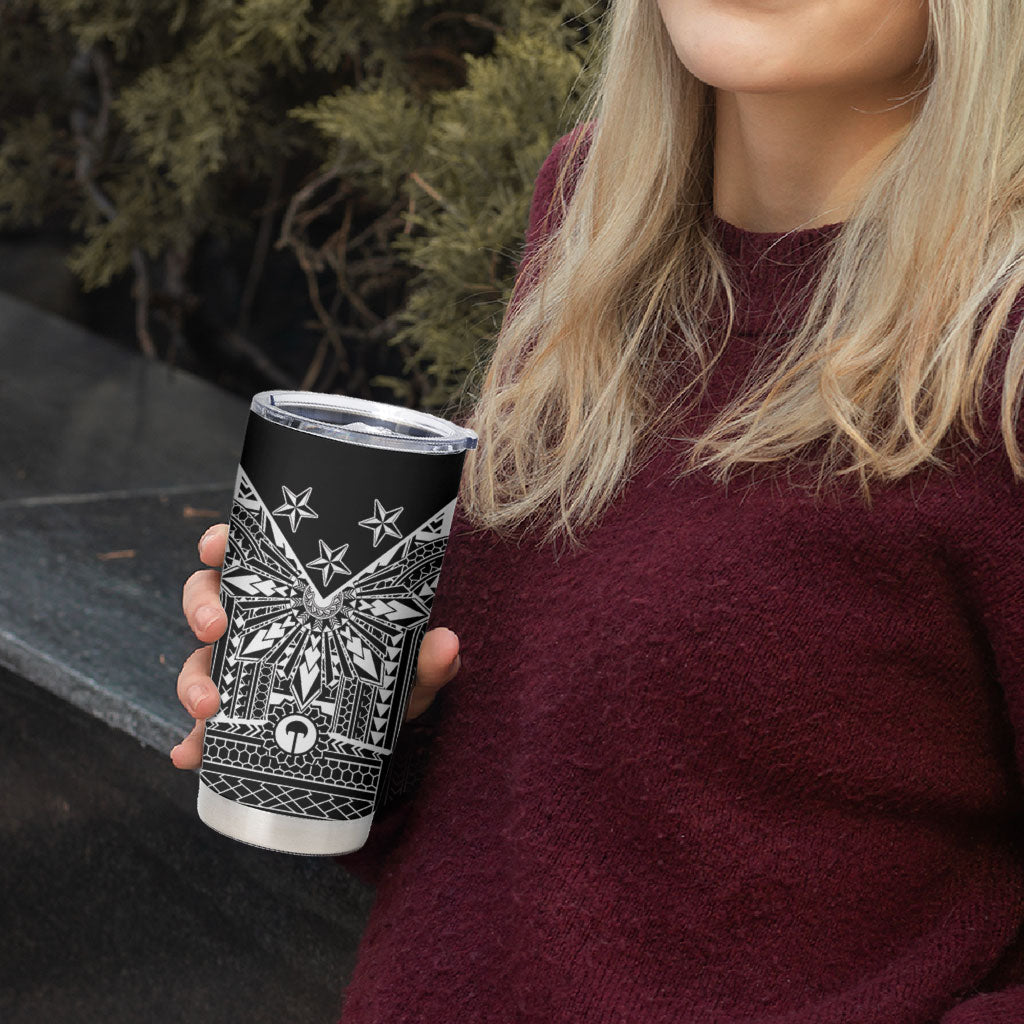 Black Philippines Sun Star Tumbler Cup Igorot Tribal Inspiration