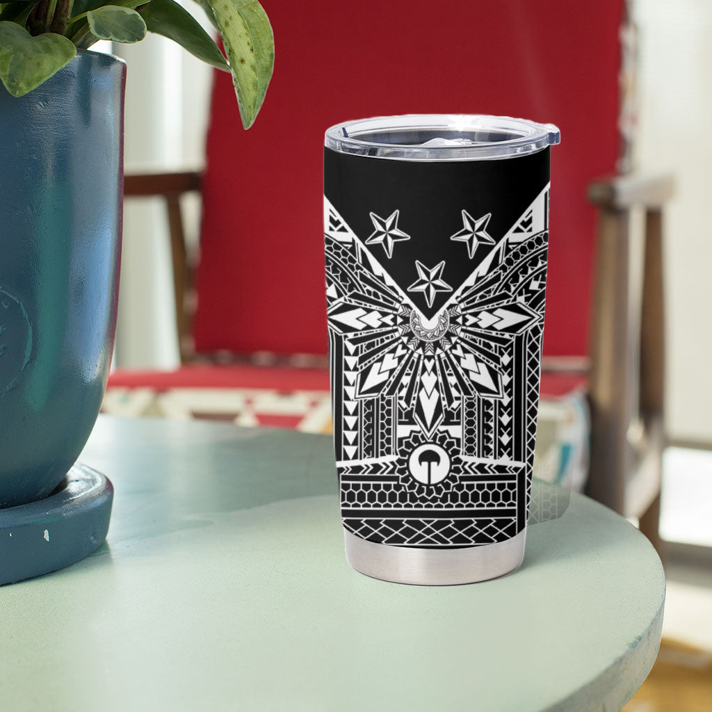 Black Philippines Sun Star Tumbler Cup Igorot Tribal Inspiration