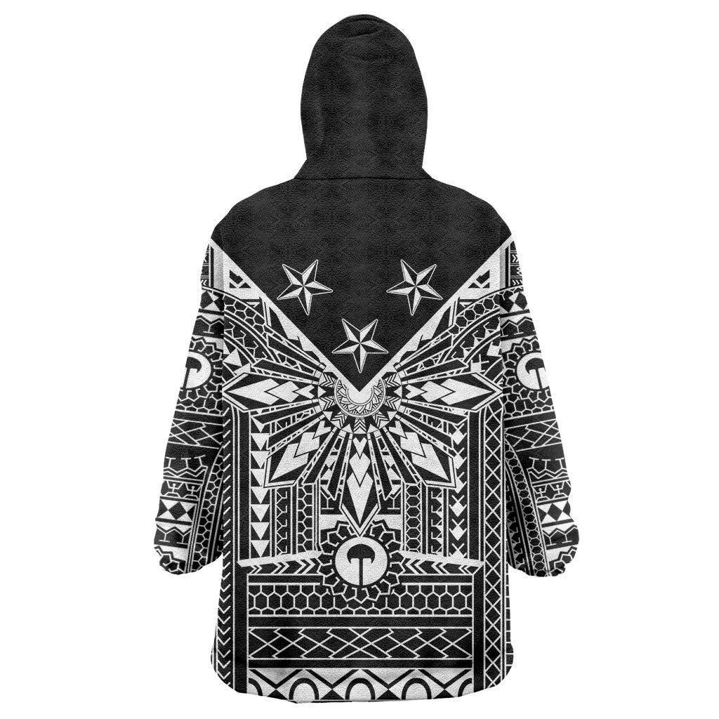 Black Philippines Sun Star Wearable Blanket Hoodie Igorot Tribal Inspiration LT05 - Polynesian Pride