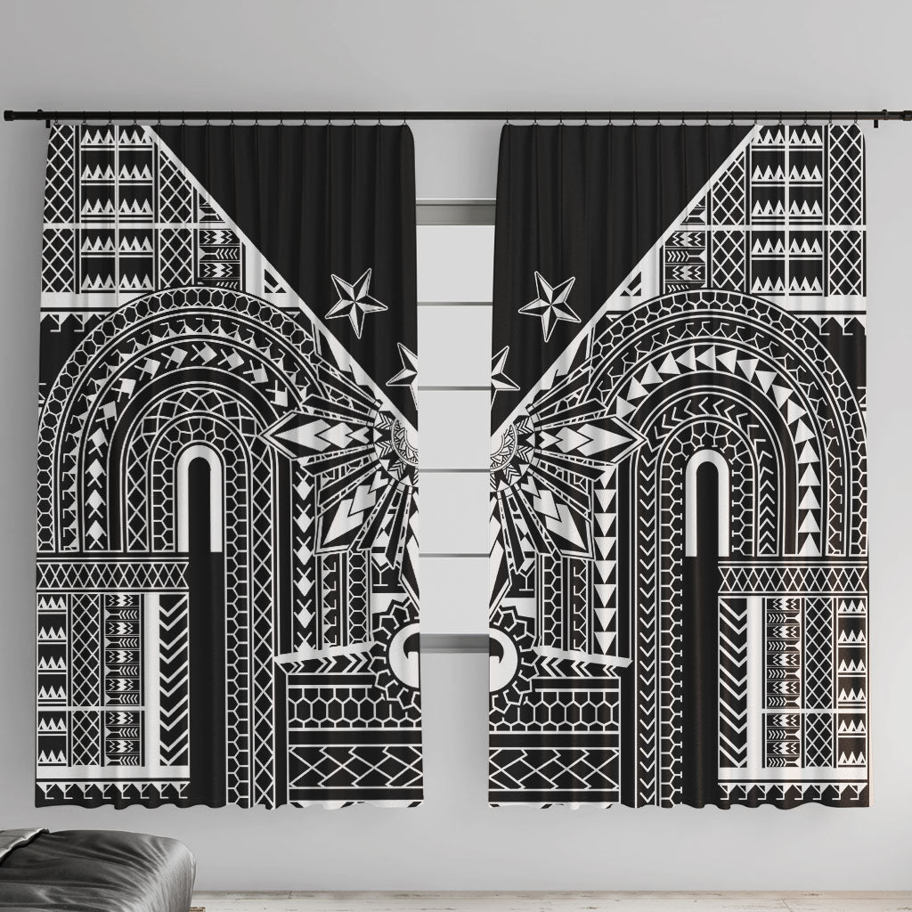 Black Philippines Sun Star Window Curtain Igorot Tribal Inspiration