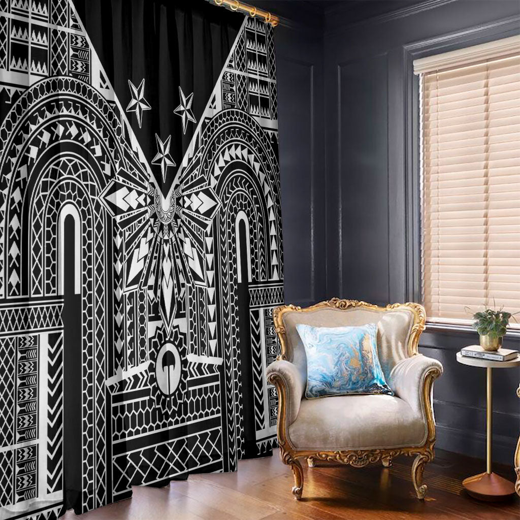Black Philippines Sun Star Window Curtain Igorot Tribal Inspiration