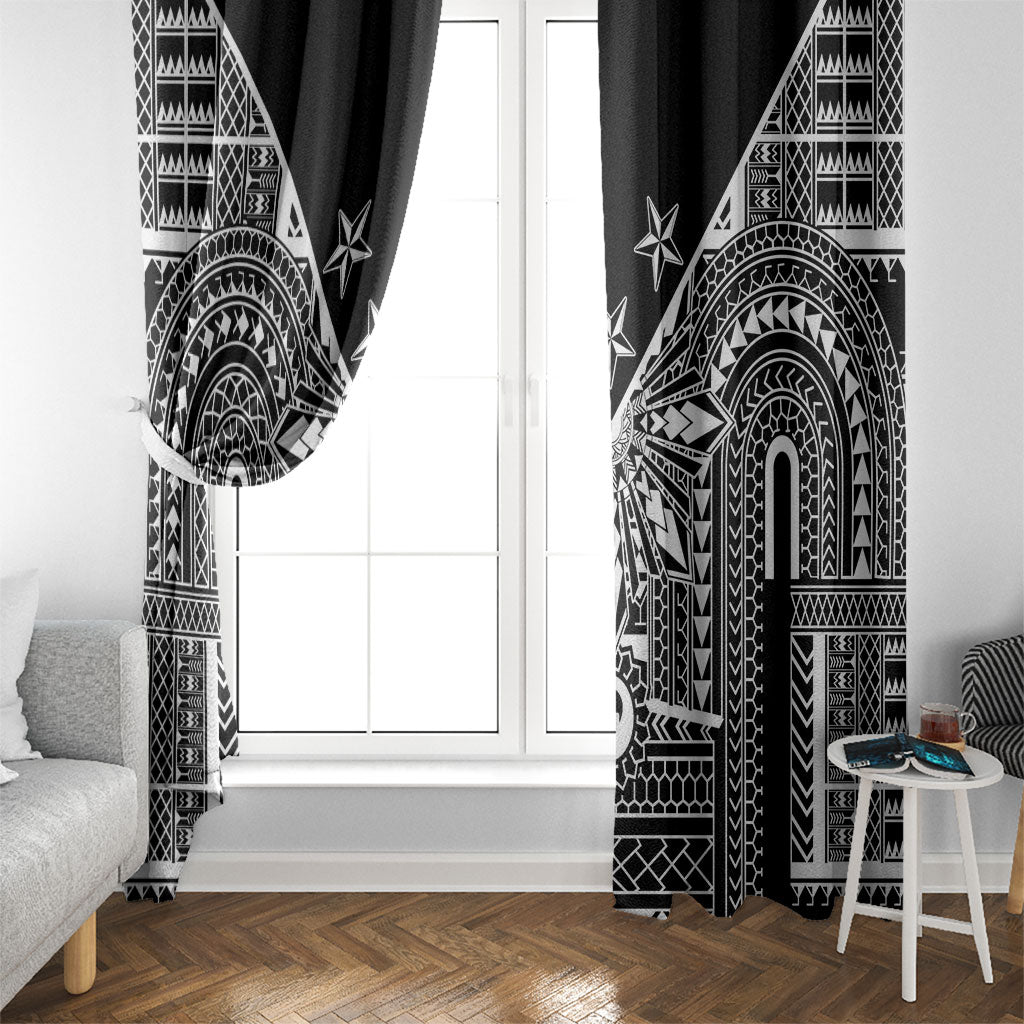 Black Philippines Sun Star Window Curtain Igorot Tribal Inspiration