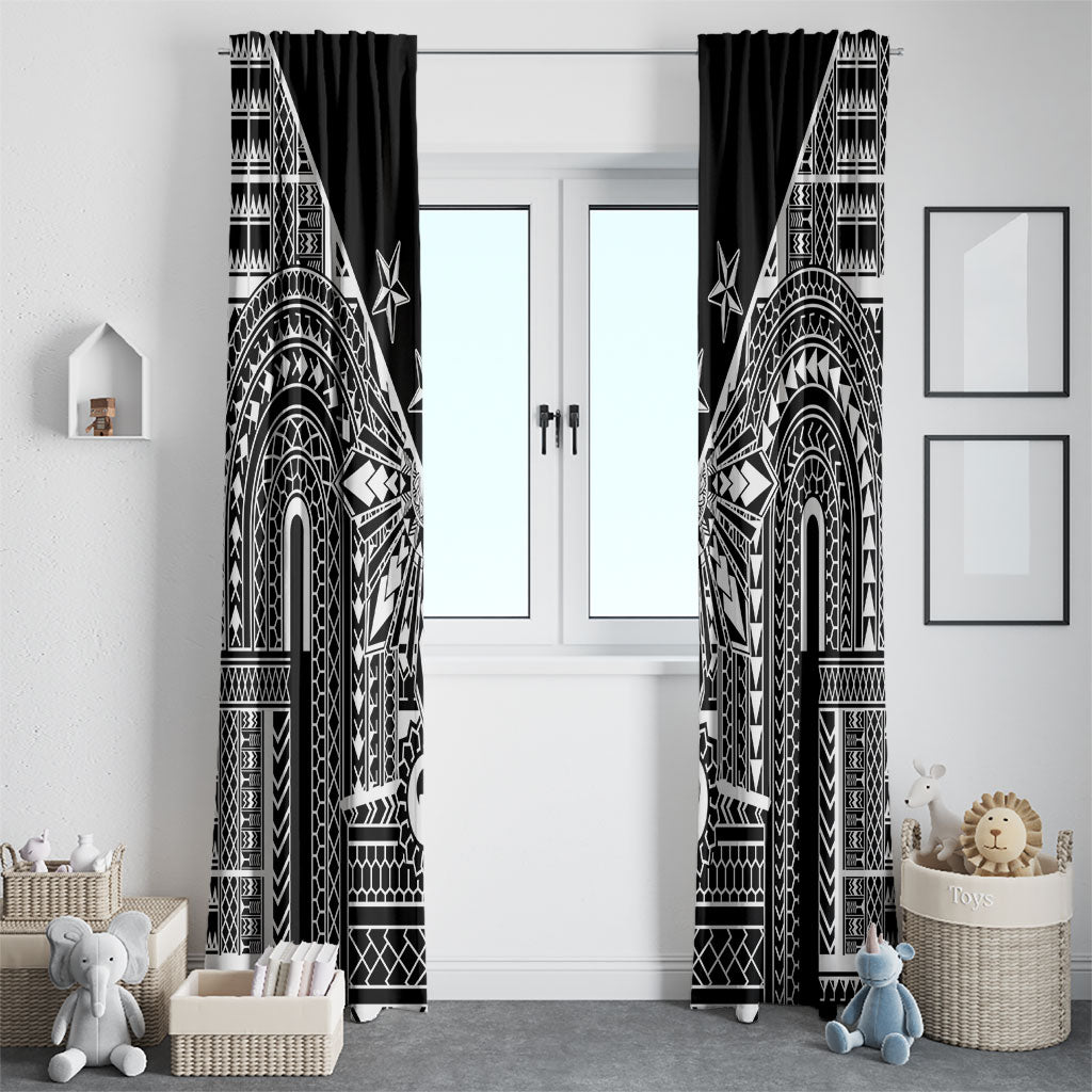 Black Philippines Sun Star Window Curtain Igorot Tribal Inspiration