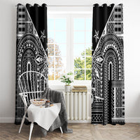 Black Philippines Sun Star Window Curtain Igorot Tribal Inspiration