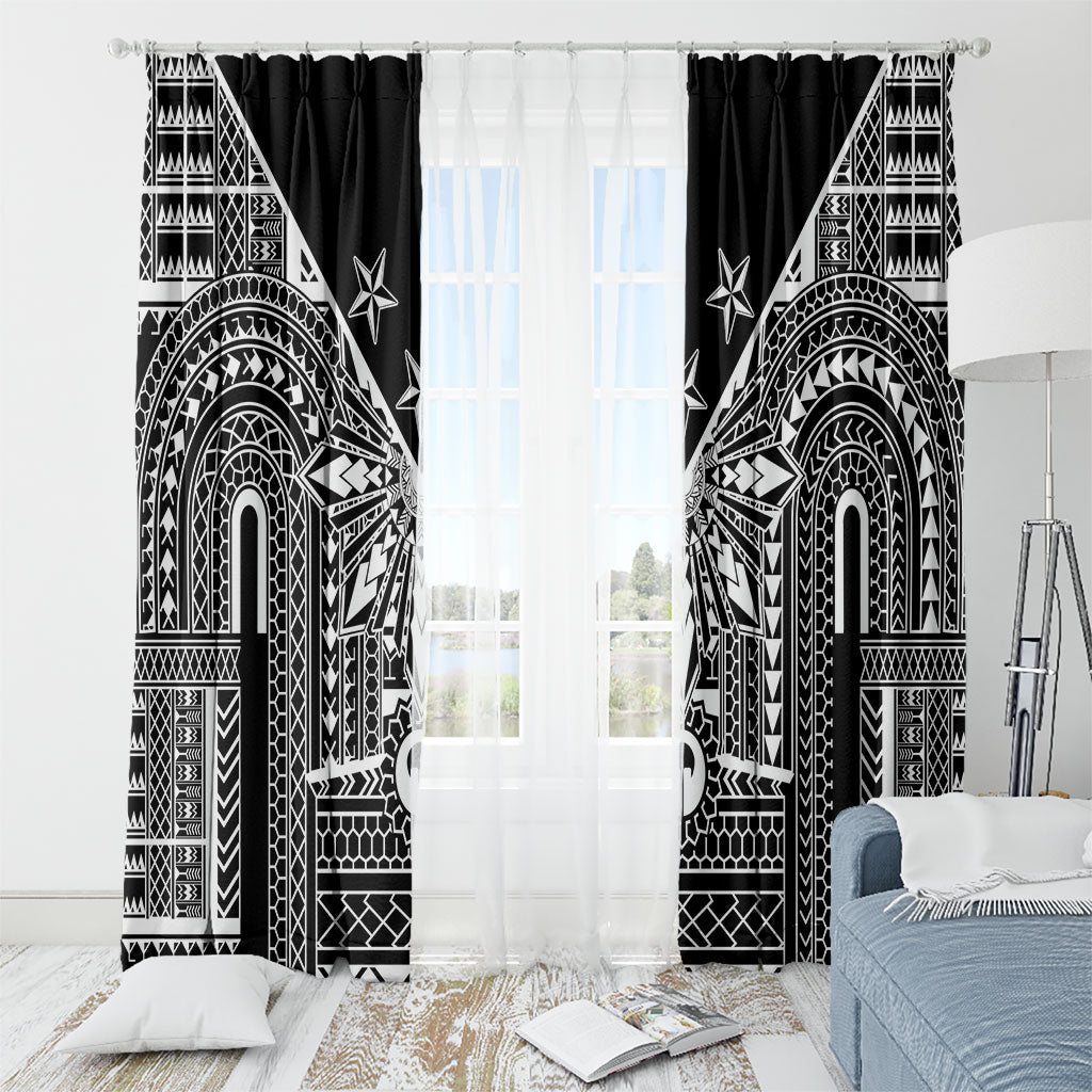 Black Philippines Sun Star Window Curtain Igorot Tribal Inspiration