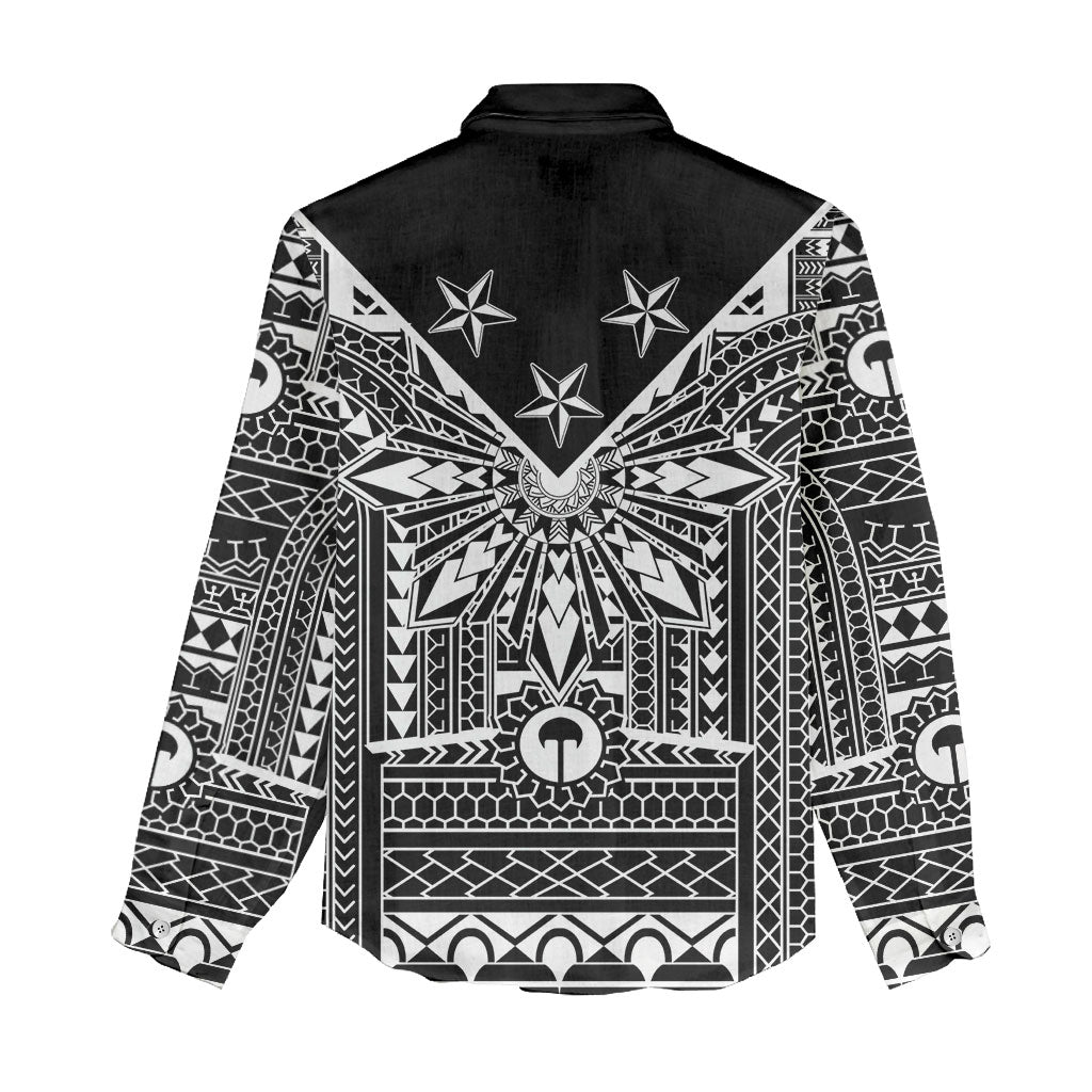 Black Philippines Sun Star Women Casual Shirt Igorot Tribal Inspiration LT05 - Polynesian Pride