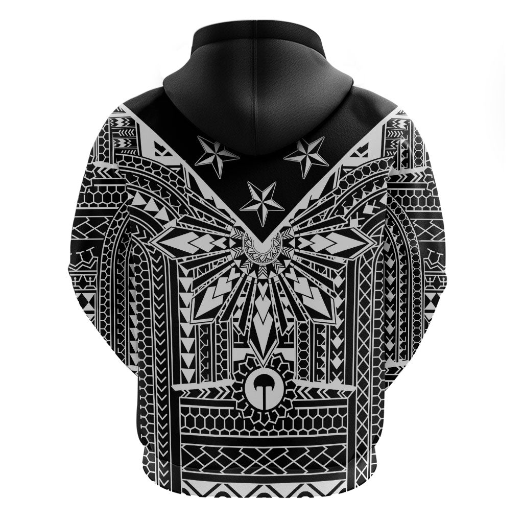 Black Philippines Sun Star Zip Hoodie Igorot Tribal Inspiration LT05 - Polynesian Pride