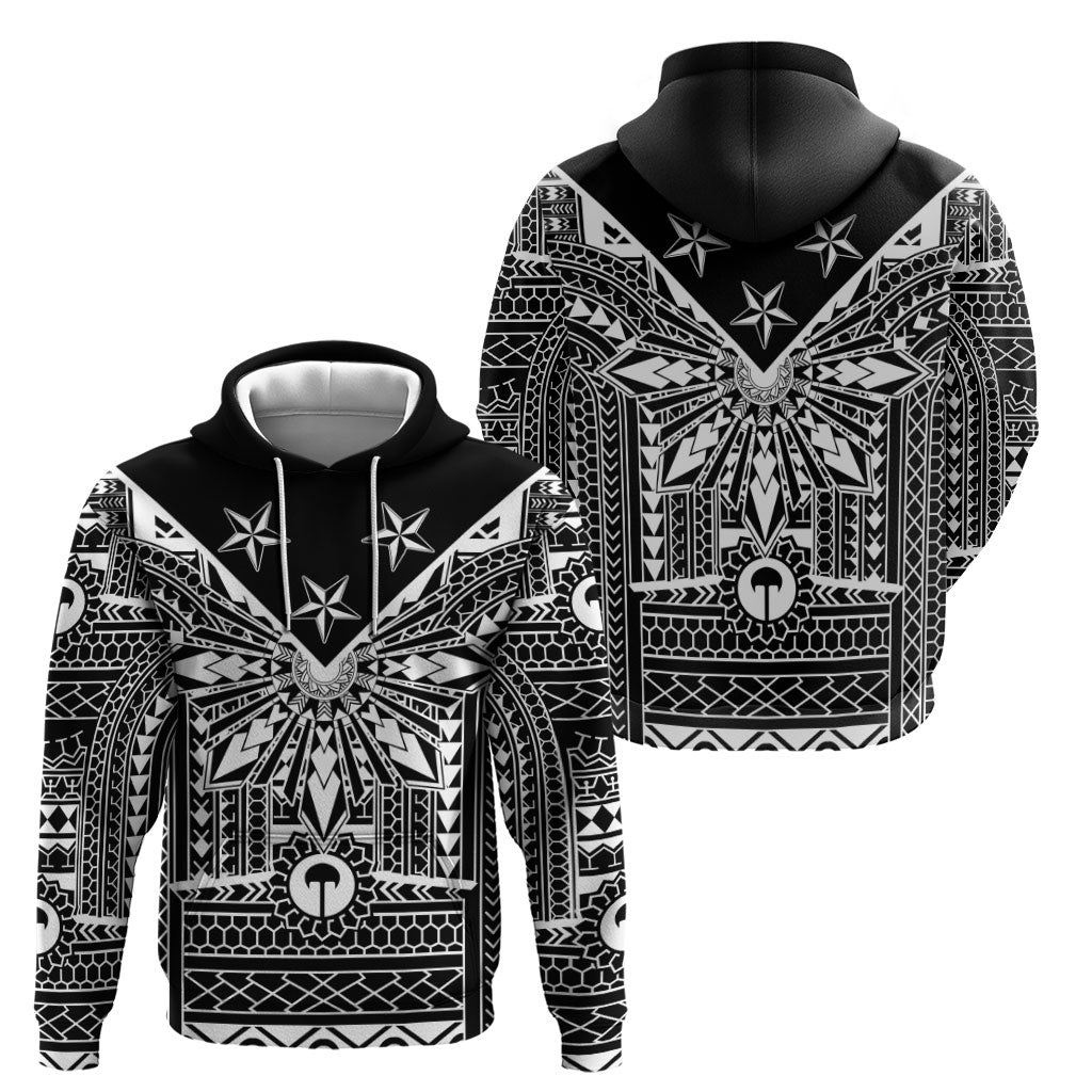 Black Philippines Sun Star Zip Hoodie Igorot Tribal Inspiration LT05 - Polynesian Pride