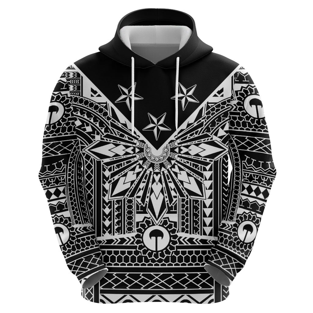 Black Philippines Sun Star Zip Hoodie Igorot Tribal Inspiration LT05 - Polynesian Pride