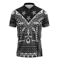 Black Philippines Sun Star Zipper Polo Shirt Igorot Tribal Inspiration LT05 Black - Polynesian Pride
