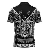 Black Philippines Sun Star Zipper Polo Shirt Igorot Tribal Inspiration LT05 - Polynesian Pride
