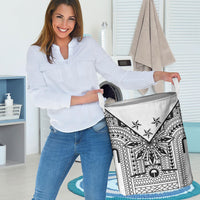 White Philippines Sun Star Laundry Basket Igorot Tribal Inspiration LT05 - Polynesian Pride