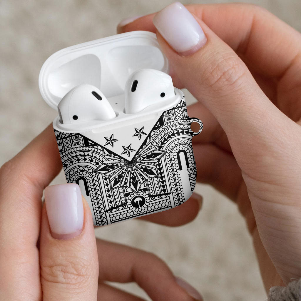 White Philippines Sun Star AirPods Case Igorot Tribal Inspiration LT05 - Polynesian Pride