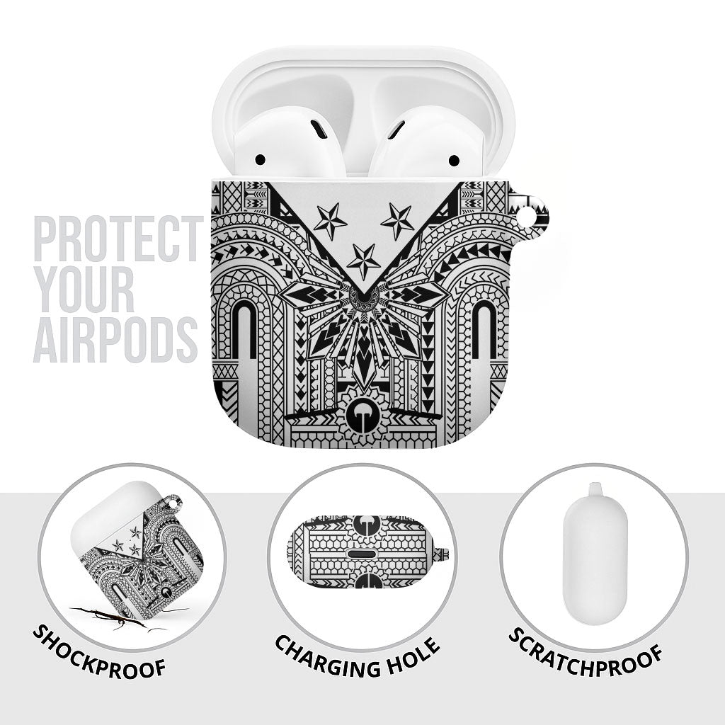 White Philippines Sun Star AirPods Case Igorot Tribal Inspiration LT05 - Polynesian Pride