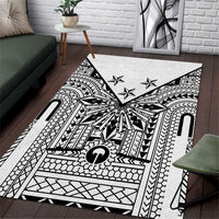 White Philippines Sun Star Area Rug Igorot Tribal Inspiration LT05 White - Polynesian Pride